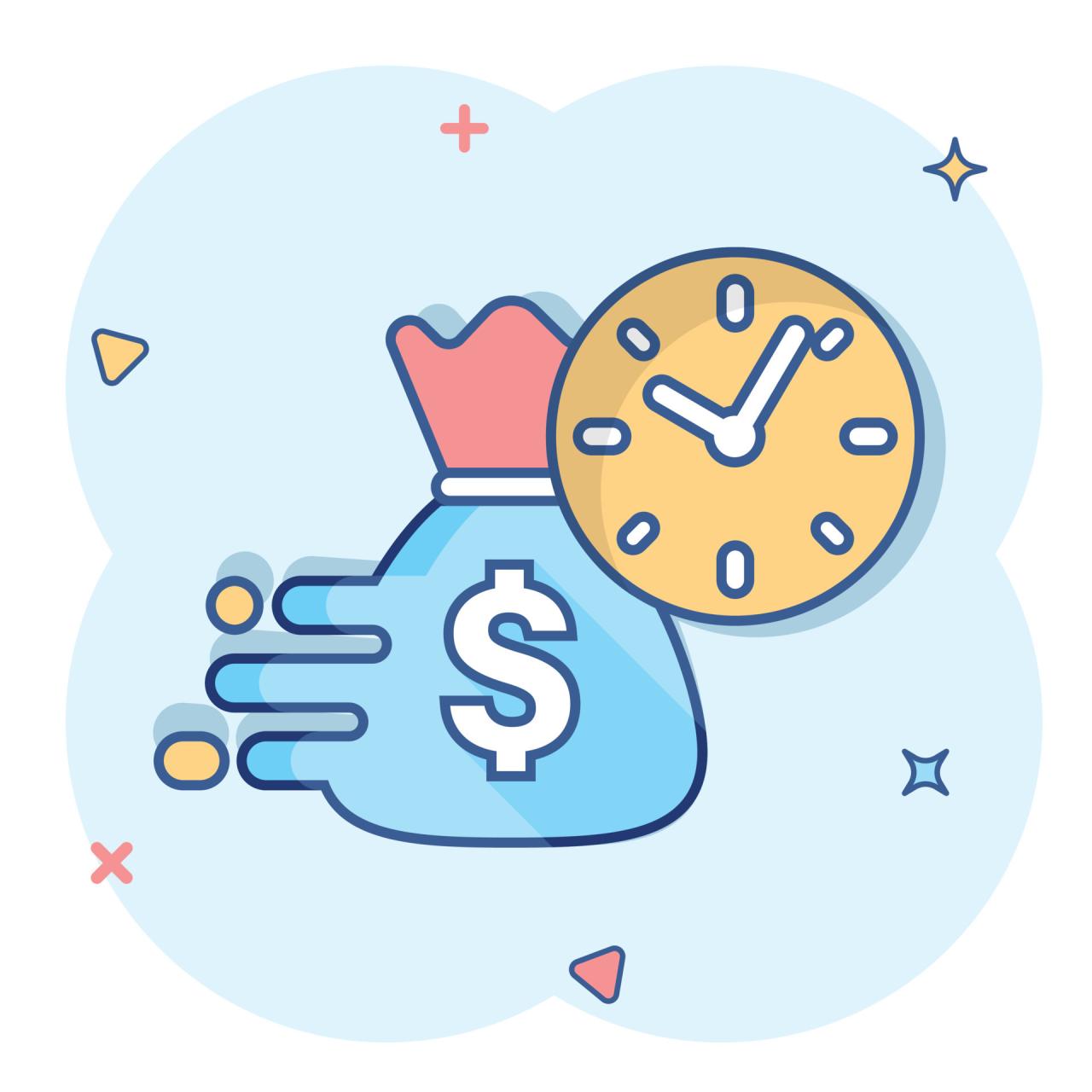 Vector cartoon business and finance management icon in comic style ... Vector cartoon business and finance management icon in comic style ...